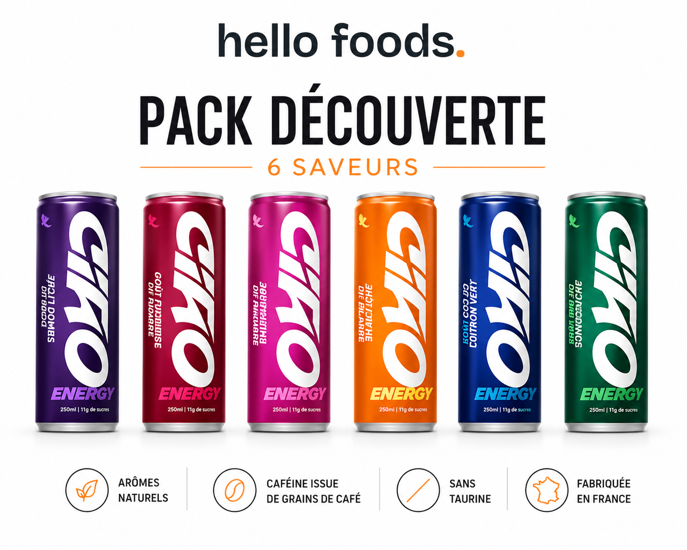 Ciao Energy - Le Pack Collectionneur 6 Saveurs (Collab Squeezie, Inoxtag & Lena)